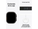 Apple Watch Ultra 2 (2024), GPS + Cellular, 49 mm, Schwarzes Titangehäuse, Doppeltipp-Geste, Schwarzes Trail Loop Armband, Größe S/M