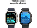 Apple Watch Ultra 2 (2024), GPS + Cellular, 49 mm, Gehäuse aus Titan Natur, Doppeltipp-Geste, Milanaise-Armband aus Titan Natur, Größe S