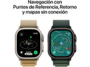 Apple Watch Ultra 2 (2024), GPS + Cellular, 49 mm, Gehäuse aus Titan Natur, Doppeltipp-Geste, Milanaise-Armband aus Titan Natur, Größe S