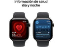 Apple Watch Series 10 (2024), GPS + Cellular, 42 mm, Doppeltipp-Geste, Gehäuse aus Titan in Schiefergrau, schwarzes Sportarmband, Größe M/L