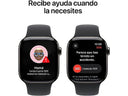 Apple Watch Series 10 (2024), GPS + Cellular, 42 mm, Doppeltipp-Geste, Gehäuse aus Titan in Schiefergrau, schwarzes Sportarmband, Größe M/L
