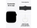 Apple Watch Series 10 (2024), GPS + Cellular, 42 mm, Doppeltipp-Geste, Gehäuse aus Titan in Schiefergrau, schwarzes Sportarmband, Größe M/L