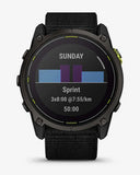 Garmin Enduro 3 Sapphire Solar 51 mm Titan Carbon Grau Schwarzes Armband