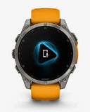 Garmin Fenix ​​8 AMOLED Saphir 47 mm Titan Silber Orange Armband