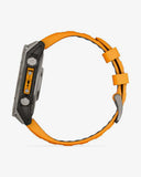 Garmin Fenix ​​8 AMOLED Saphir 47 mm Titan Silber Orange Armband