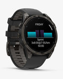 Garmin Fenix ​​8 AMOLED Saphir 47 mm Titan Carbon Grau Schwarzes Armband