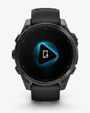 Garmin Fenix ​​8 AMOLED Saphir 47 mm Titan Carbon Grau Schwarzes Armband