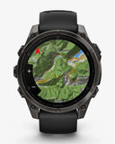 Garmin Fenix ​​8 AMOLED Saphir 47 mm Titan Carbon Grau Schwarzes Armband
