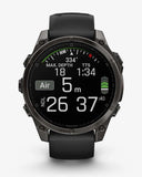 Garmin Fenix ​​8 AMOLED Saphir 47 mm Titan Carbon Grau Schwarzes Armband