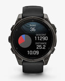 Garmin Fenix ​​8 AMOLED Saphir 47 mm Titan Carbon Grau Schwarzes Armband
