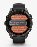 Garmin Fenix ​​8 AMOLED Saphir 47 mm Titan Carbon Grau Schwarzes Armband