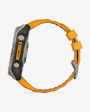 Garmin Fenix ​​8 AMOLED Saphir 51 mm Titan Silber Orange Armband