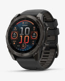 Garmin Fenix ​​8 AMOLED Saphir 51 mm Titan Carbon Grau Schwarzes Armband