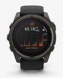 Garmin Fenix ​​8 Sapphire Solar 51 mm Titan Carbon Grau Schwarzes Armband