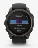 Garmin Fenix ​​8 Sapphire Solar 51 mm Titan Carbon Grau Schwarzes Armband