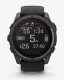 Garmin Fenix ​​8 Sapphire Solar 51 mm Titan Carbon Grau Schwarzes Armband