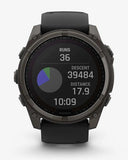 Garmin Fenix ​​8 Sapphire Solar 51 mm Titan Carbon Grau Schwarzes Armband
