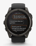 Garmin Fenix ​​8 Sapphire Solar 51 mm Titan Carbon Grau Schwarzes Armband