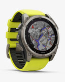 Garmin Fenix ​​8 Sapphire Solar 51 mm Titangrau Gelbes Armband